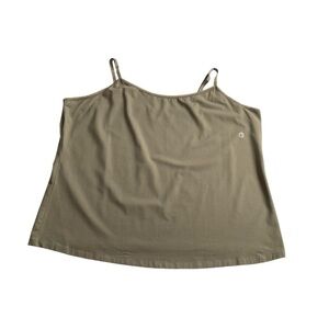 Lane Bryant The Cotton Cami Tank Top Sz 26/28 Green Adjustable Strap Base NWOT